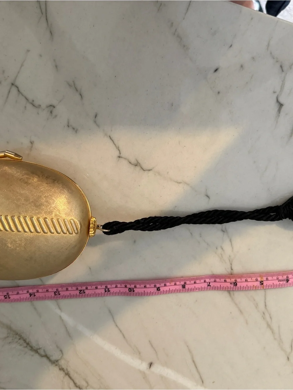 Vintage Gold Embossed Oval Clutch - Elegant Women's Evening Bag
